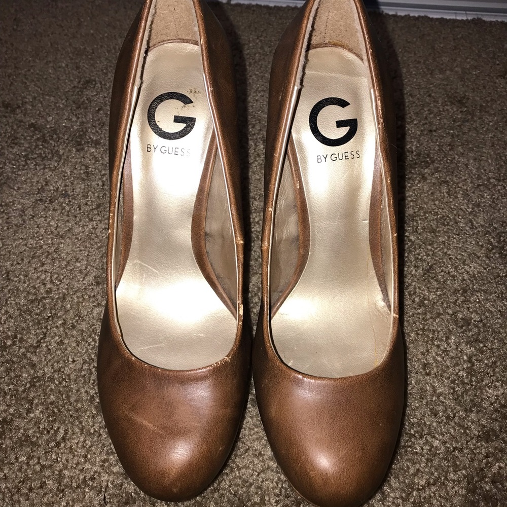 Guess Tan Platform Heels